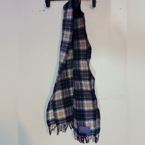 Pendleton Vintage Wool Blue and White Checkered Scarf